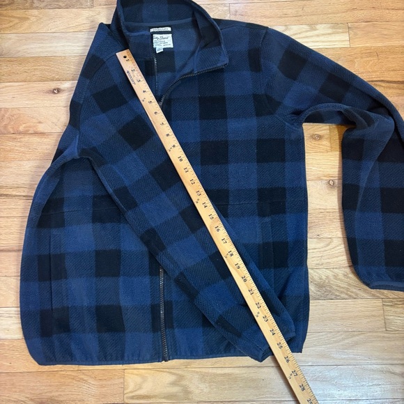 Lucky Brand Black and Blue Plaid Fleece Zip-Up Lightweight Jacket size Medium - Picture 13 of 13